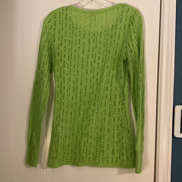 Lime green burnout tee shirt cutouts BKE size Medium - Picture 5 of 5